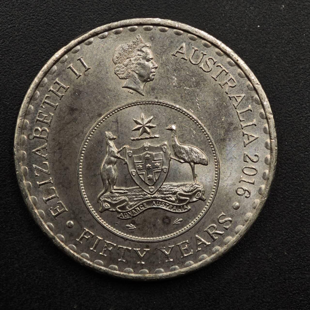 【淘币小摊】实时拍第八百九十三拍   散币场    每周一统一发货 澳大利亚2016年货币50周年20分纪念币