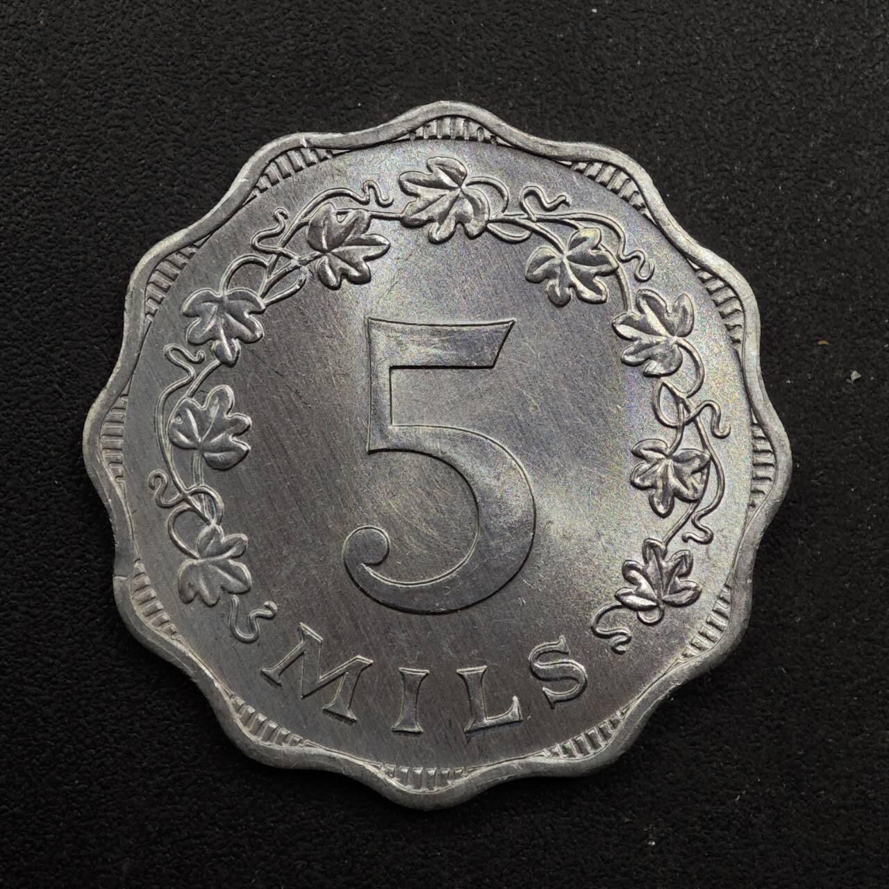 【淘币小摊】实时拍第八百九十二拍   散币场    每周一统一发货 马耳他1972年5米尔铝币