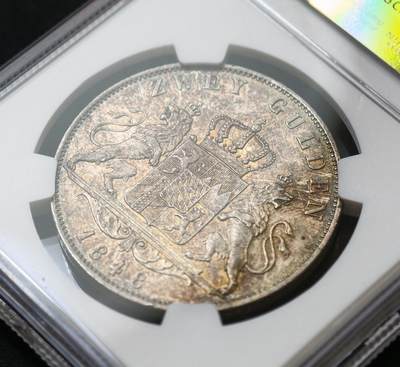 甄臻铺-世界币章拍卖（第60期），甄品场拍品征集中，送拍享返佣金等优惠多多 NGC-UNCD 1848年德国巴伐利亚路德维希一世流通2盾 1848年欧洲大革命中路一被迫退位 这最后末年流通泰勒见证着风流艺术国王最后的容光