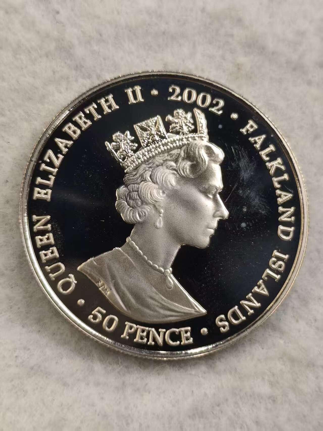 G&W世界散币，银币处理专场（第48场） 福克兰2002年50便士 伊丽莎白二世登基50周年  克朗型