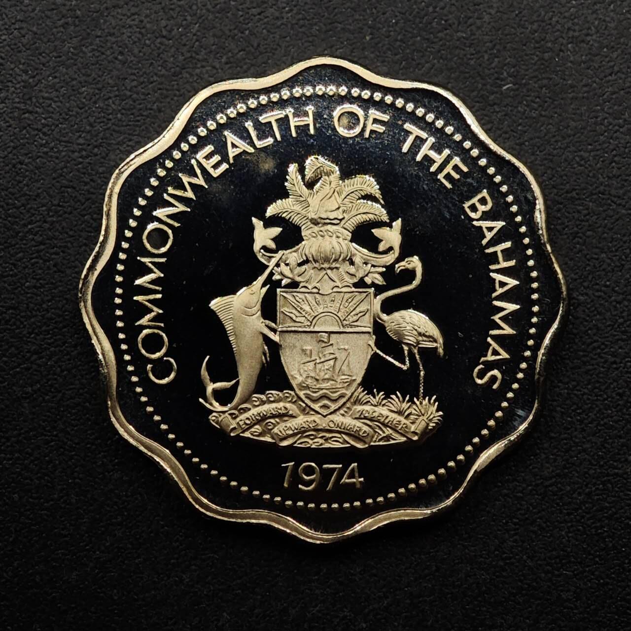 【淘币小摊】实时拍第八百九十二拍   散币场    每周一统一发货 巴哈马1974年10分精制镍币