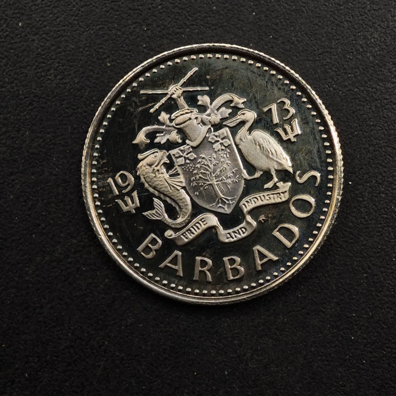 【淘币小摊】实时拍第八百九十二拍   散币场    每周一统一发货 巴巴多斯1973年10分精制镍币