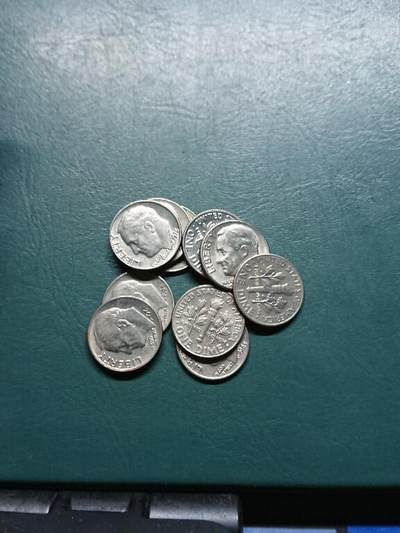 松南世界钱币——260415 美国10美分镍币10枚计1美元1