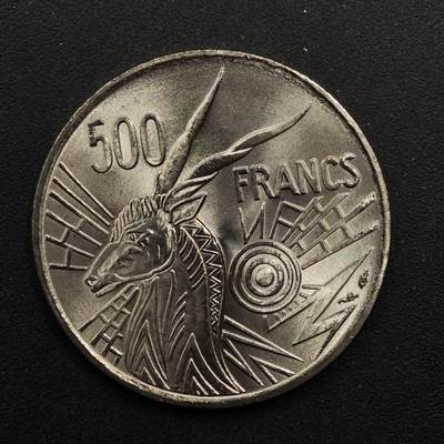 【淘币小摊】实时拍第八百九十二拍   散币场    每周一统一发货 - 中非乍得1976年500法郎镍币