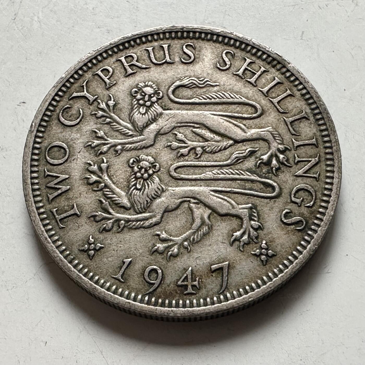 🌹外币初藏🌹🐯2026年第43场   每周二四六晚8️⃣点  世界硬币 英属塞浦路斯1947年 2先令