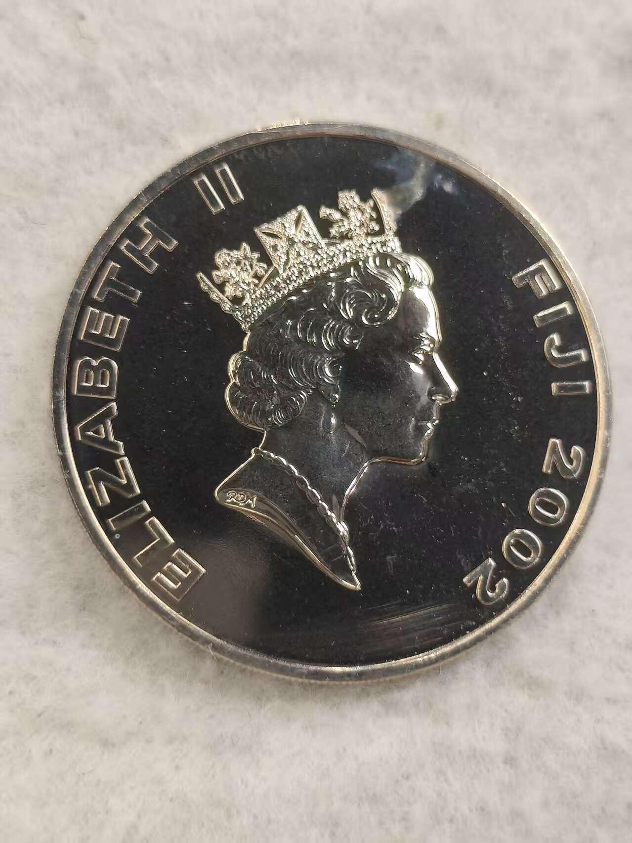 G&W世界散币，银币处理专场（第48场） 斐济2002年1元 伊丽莎白二世加冕50周年 克朗型