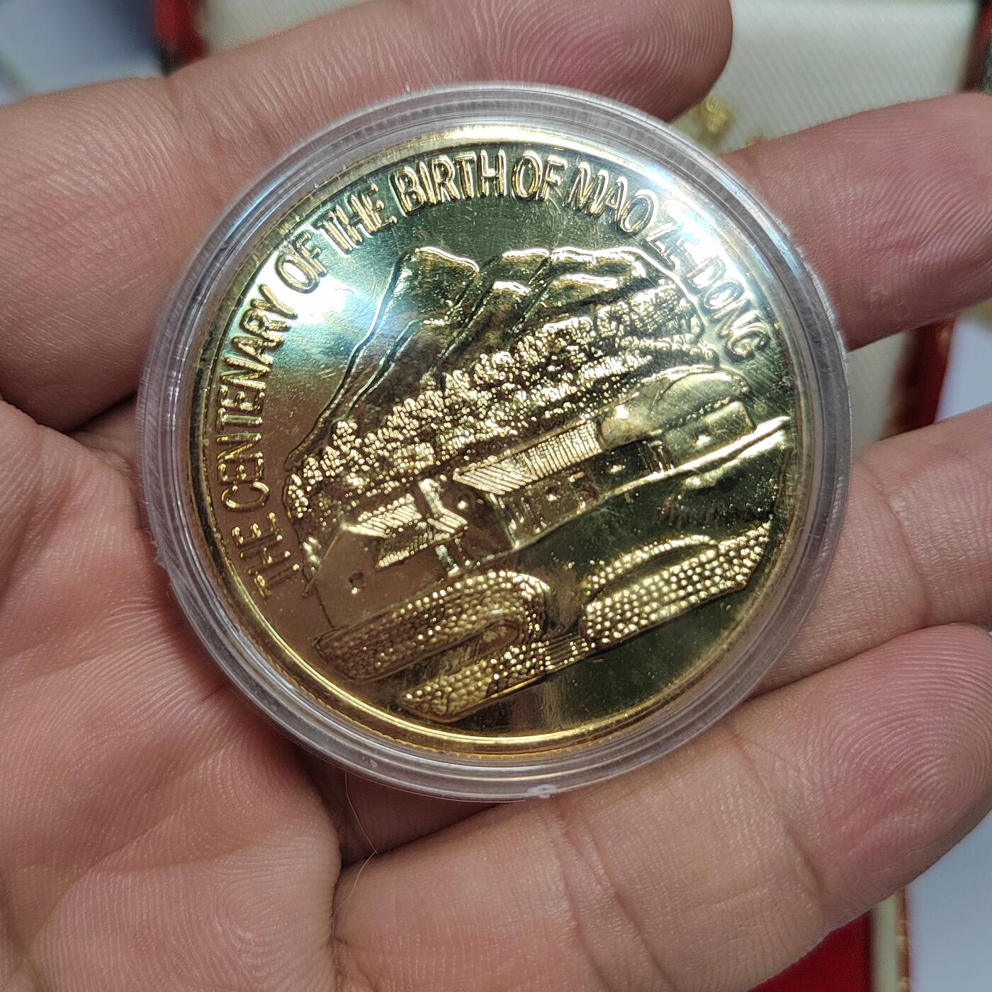 PCAI钱币  17-810  钱币邮票纪念章小专场 主席百年纪念镀金章