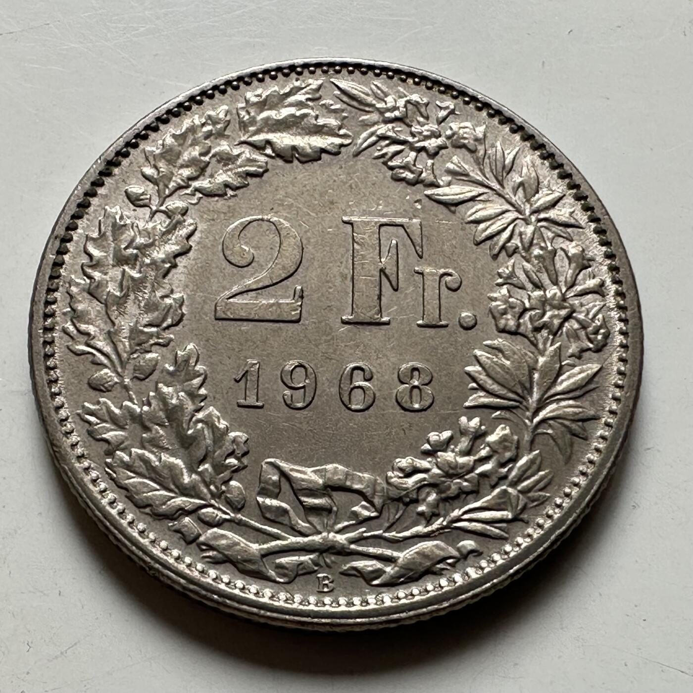 🌹外币初藏🌹🐯2026年第43场   每周二四六晚8️⃣点  世界硬币 瑞士1968年 2法郎