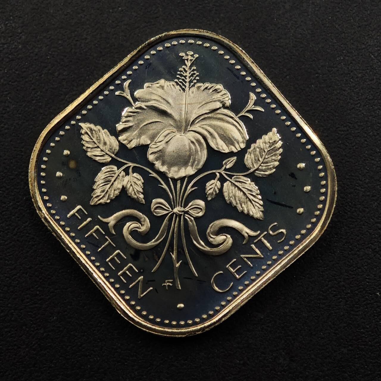 【淘币小摊】实时拍第八百九十二拍   散币场    每周一统一发货 巴哈马1974年15分精制镍币