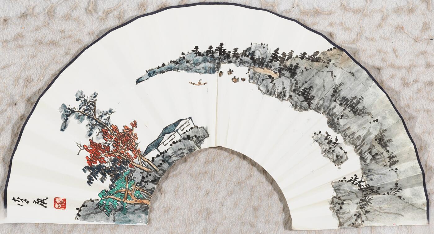 碧月说宝.当代书画专场一 李庚 泛舟图