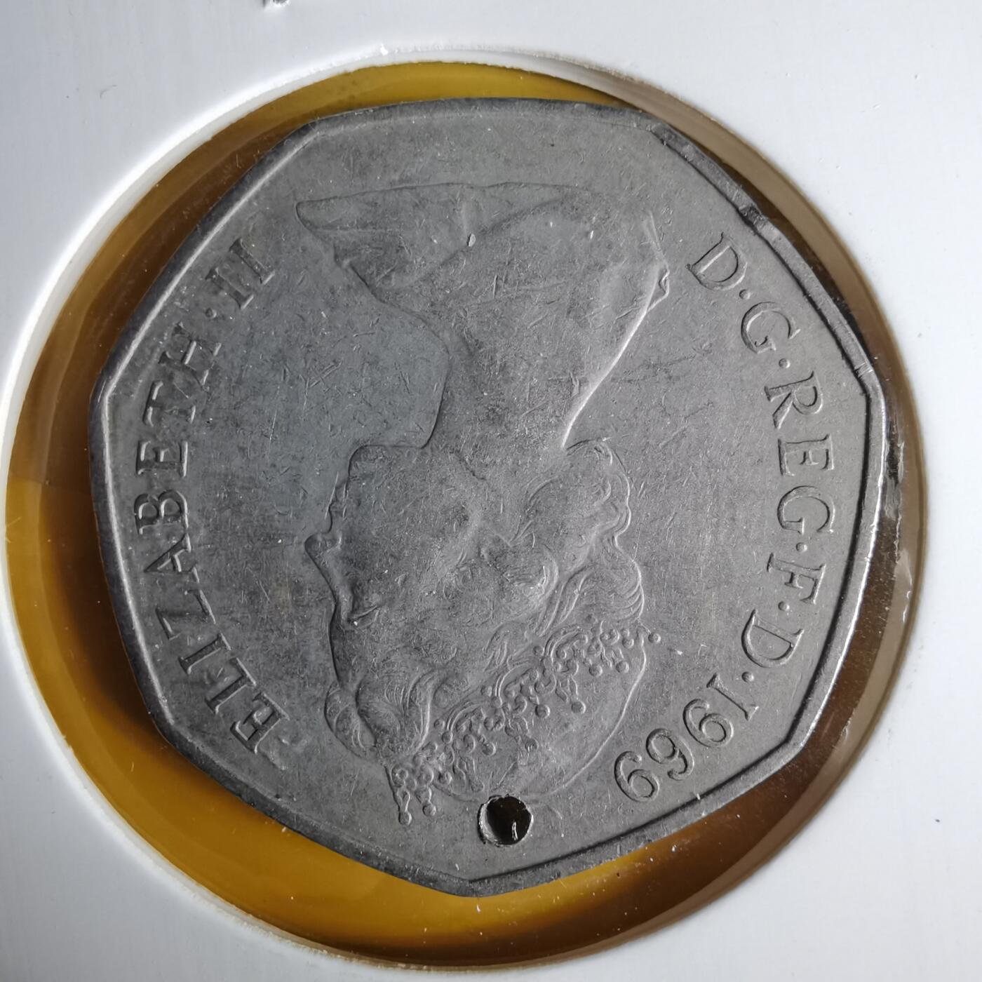 沼泽如烟--第1057场 英国1969年50便士