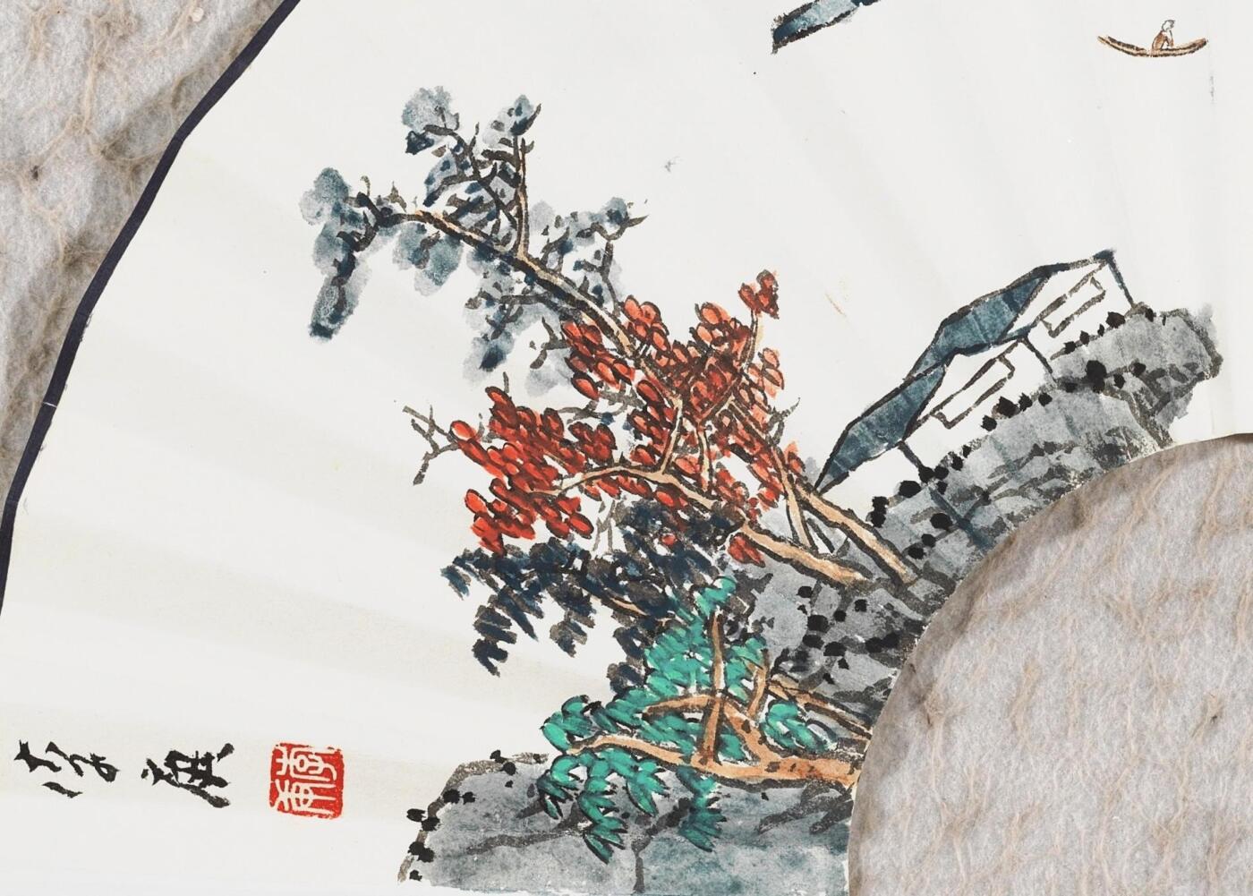 碧月说宝.当代书画专场一 李庚 泛舟图