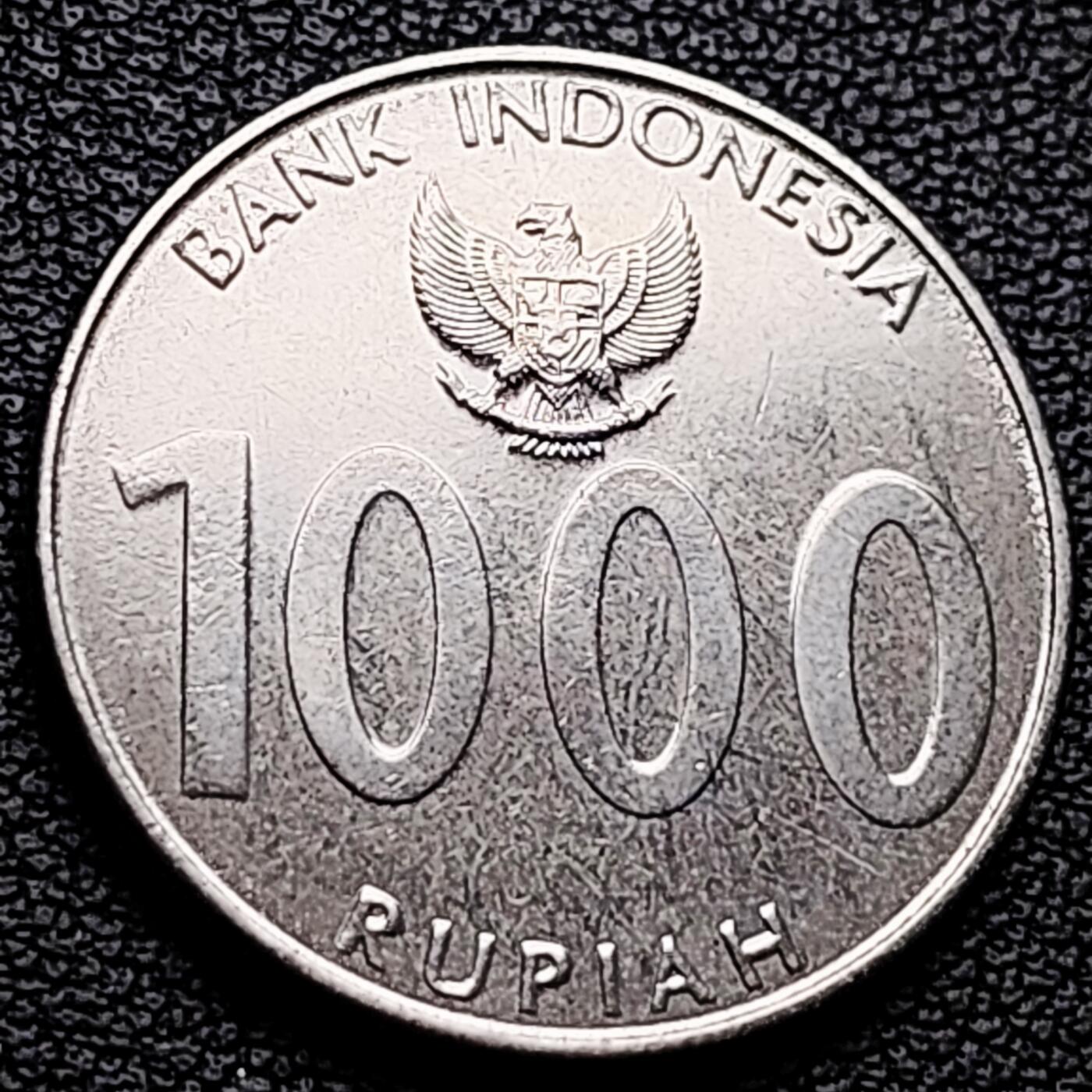 泉币菌-第227场-拍品多 请提前出价 大桥 印度尼西亚1000卢比镍钢币 24mm 