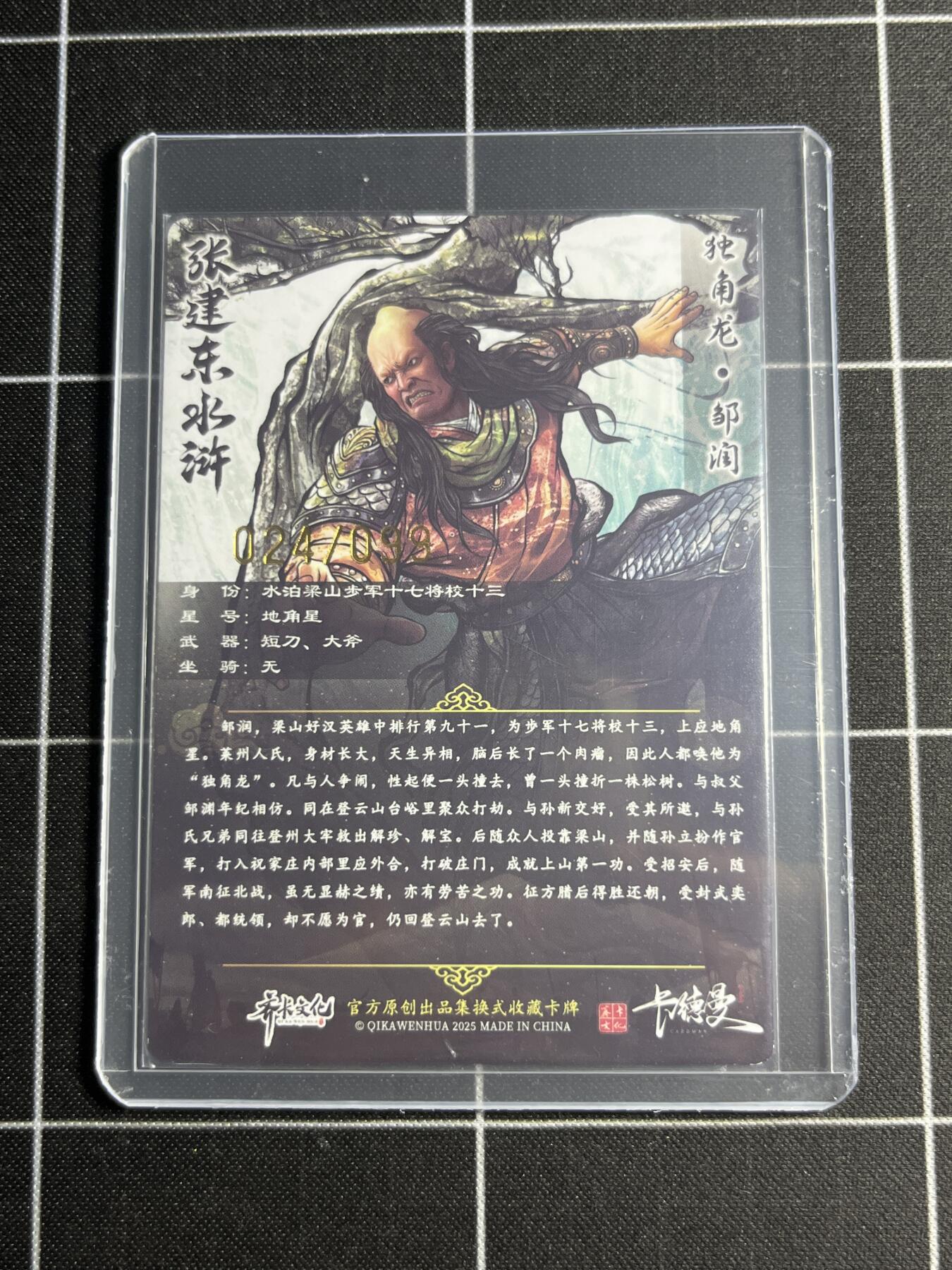 欢迎送拍、零成本上架，释放现金流，合理分配上拍卡品 【半粗24/99】张建东 邹润 齐卡文化＆水浒