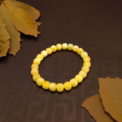 碧月说宝.君子怀瑾·当代和田玉清风专场(九) 俄料鸡油黄蜜蜡精工老型手串