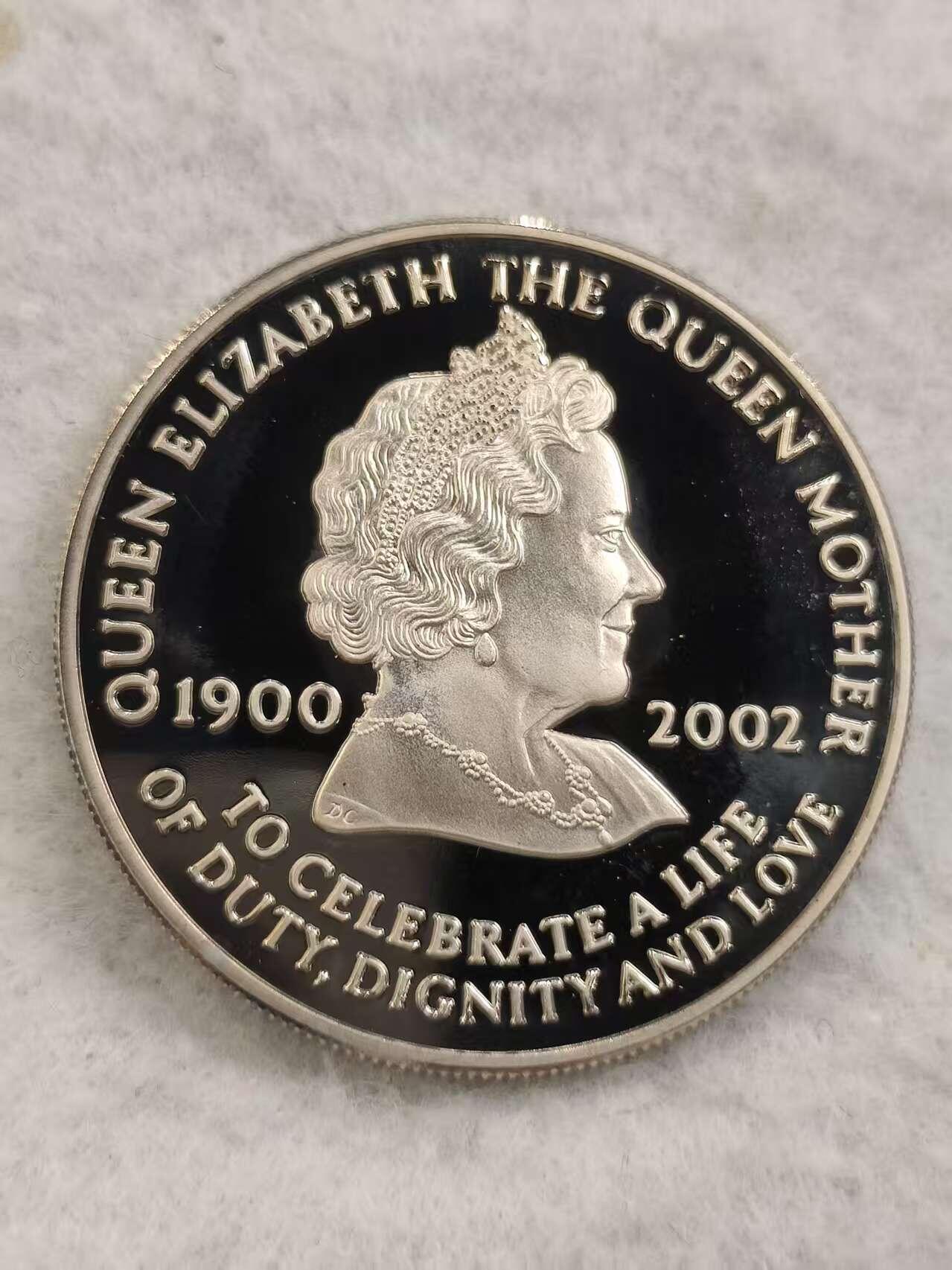 G&W世界散币，银币处理专场（第48场） 阿森松2002年50便士 伊丽莎白王太后百年诞辰与逝世悼念  克朗型