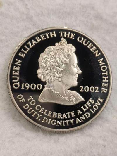 G&W世界散币，银币处理专场（第48场） - 阿森松2002年50便士 伊丽莎白王太后百年诞辰与逝世悼念  克朗型