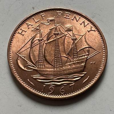 🌹外币初藏🌹🐯2026年第43场   每周二四六晚8️⃣点  世界硬币 - 英国1967年 半便士