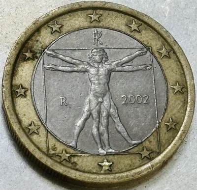 文馨钱币收藏第 300 场，银币，散币，小量德占比利时时期货币，长期接代拍业务 - 好品 2002 年意大利 1 欧元