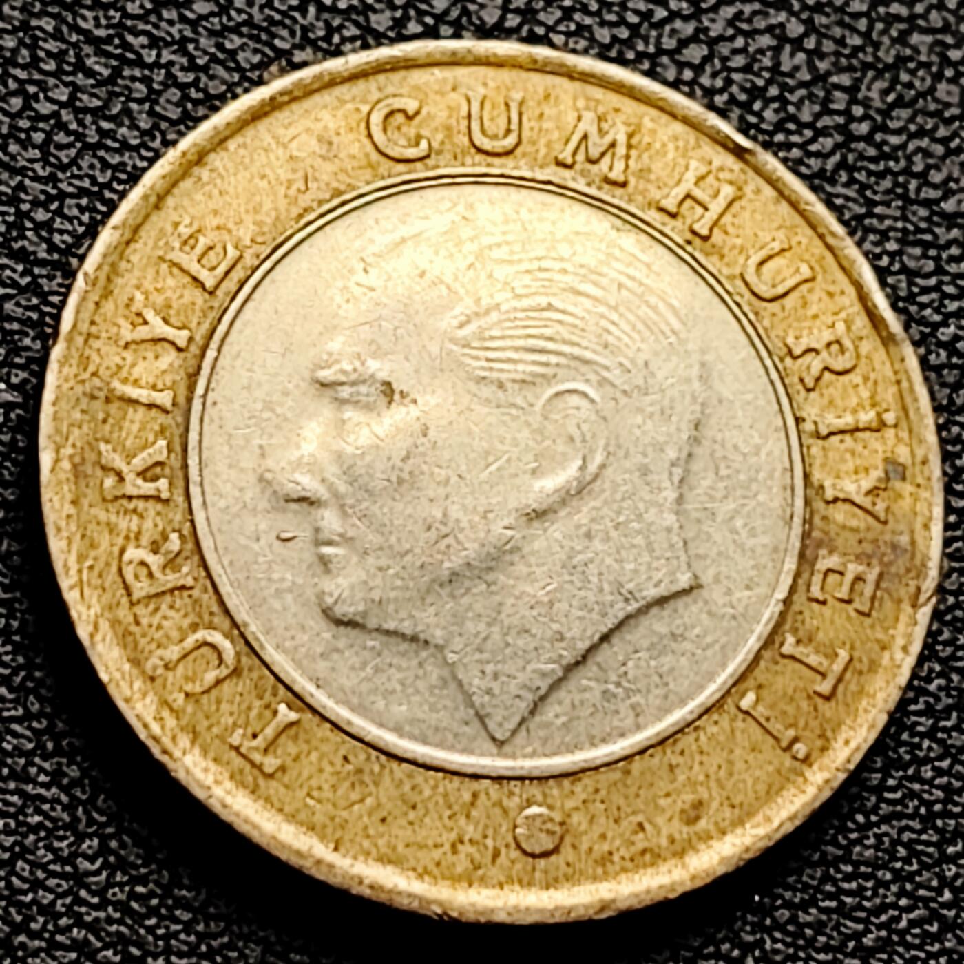 泉币菌-第227场-拍品多 请提前出价 土耳其1里拉双色币 凯末尔总统 26mm