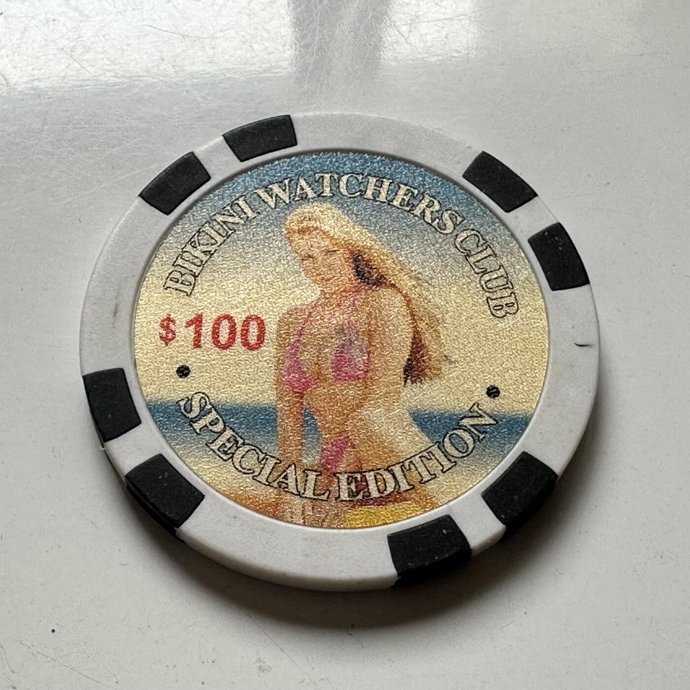 🌹外币初藏🌹🐯2026年第43场   每周二四六晚8️⃣点  世界硬币 美国赌场100美元比基尼筹码  40毫米