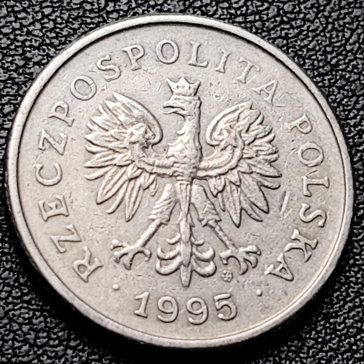 泉币菌-第227场-拍品多 请提前出价 皇冠鹰 波兰1兹罗提铜镍硬币 23.0毫米 5.0克 1995年