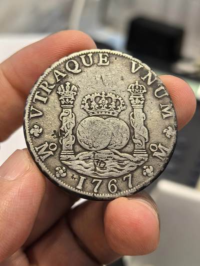 博洋堂世界钱币拍卖第168期（全场包邮） - 西属墨西哥1767年MO MF地球双柱 老包浆 国内出土 历史见证品 极为难得