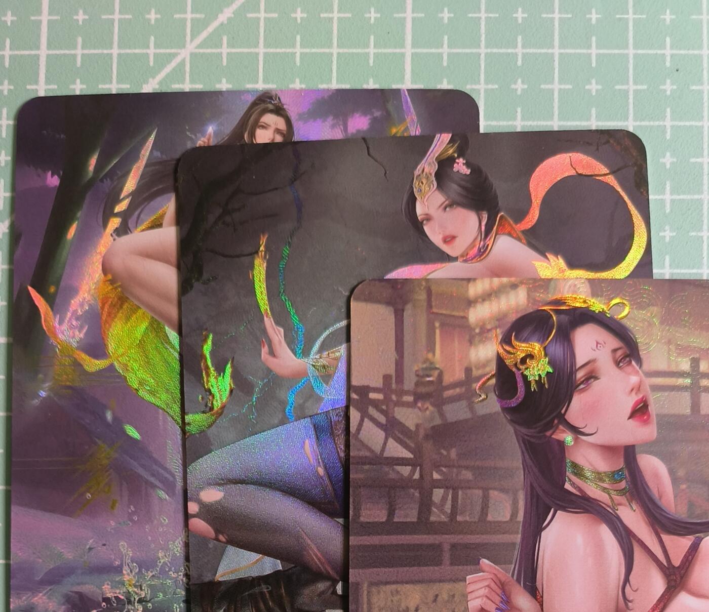 C先生卡牌 第27期 持续收拍品中…零手续费代拍 【彩闪】嘎嘎鸭《古风系列》3张 艺术卡