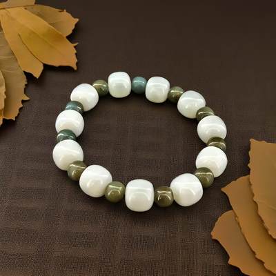 碧月说宝.君子怀瑾·当代和田玉清风专场(九) 白玉籽料老型珠手串