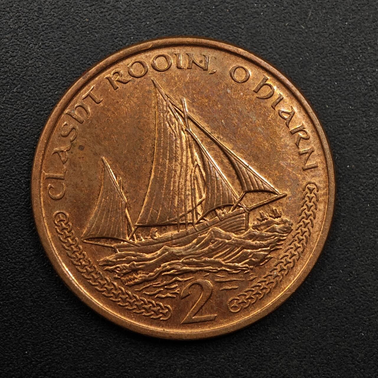 【淘币小摊】实时拍第八百九十二拍   散币场    每周一统一发货 马恩岛2000年帆船2便士铜币