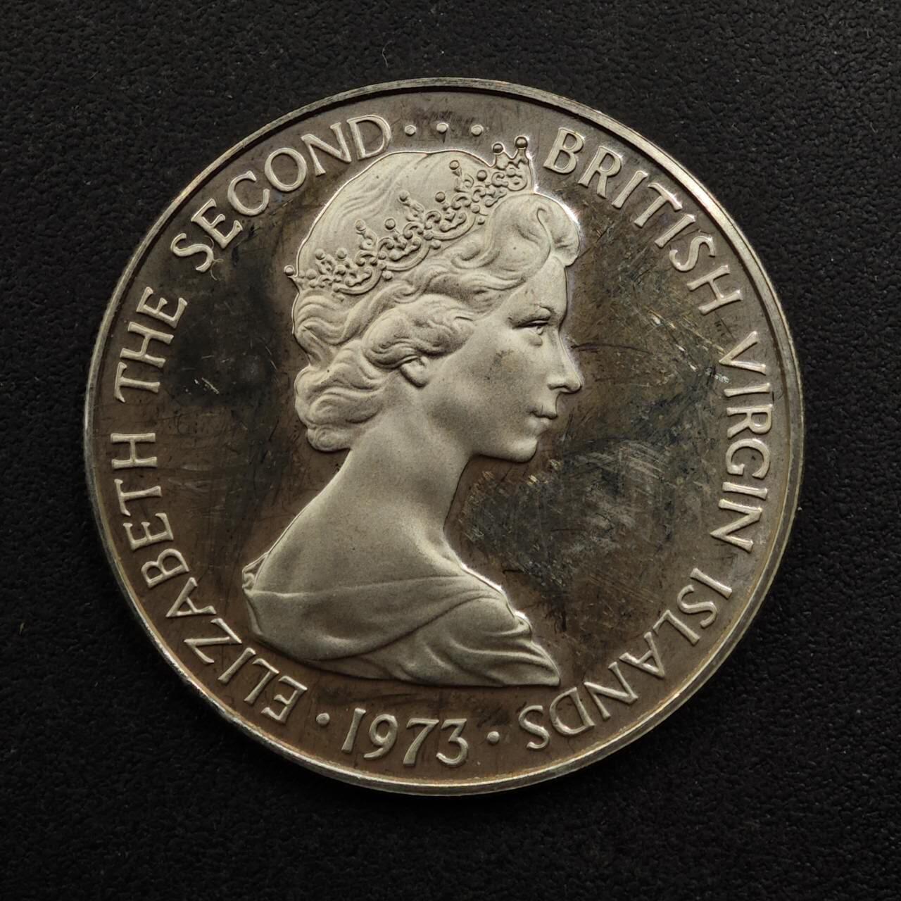 【淘币小摊】实时拍第八百九十二拍   散币场    每周一统一发货 英属维尔京1973年10分精制镍币