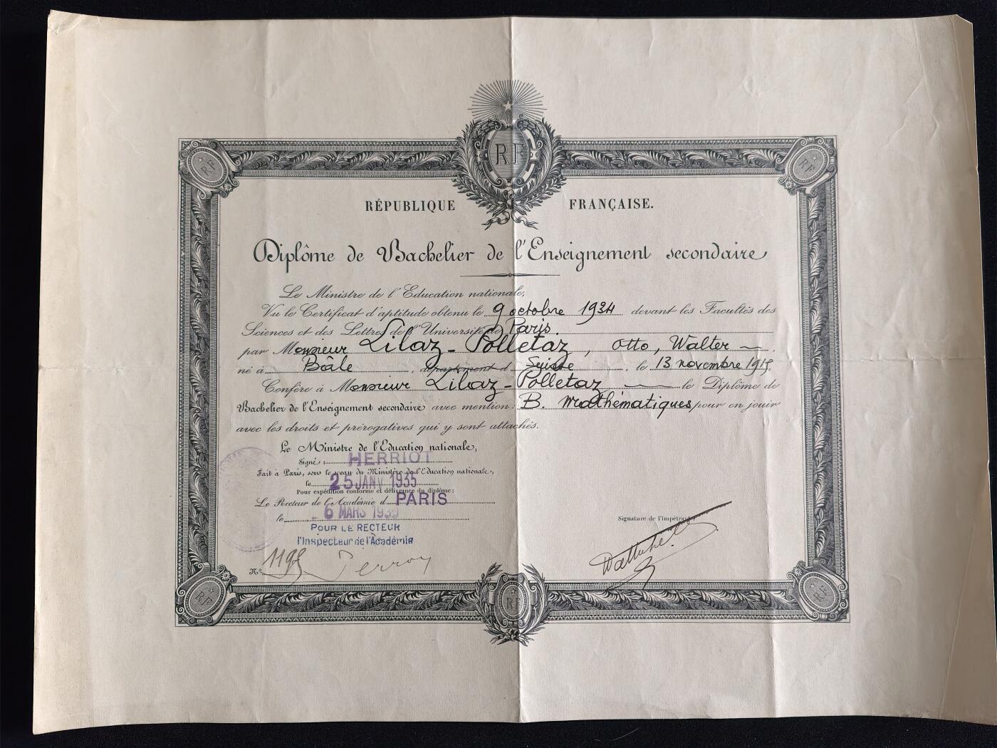 凯旋世界勋赏（第23期）（欢迎送拍）（对拍品有疑问请询问客服，不接受到手刀，出价默认拍品品相。请认真阅读拍卖规则！出价默认已认可！）（收到货请录制开箱视频，无视频概不处理问题。）  法国第二阶段中学教育文凭