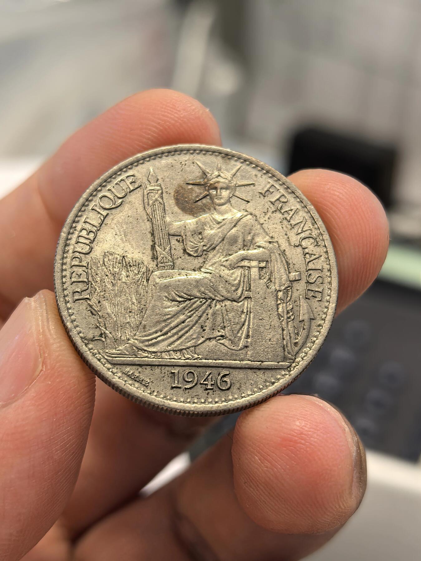 博洋堂世界钱币拍卖第168期（全场包邮） UNC法属印支1946年坐洋50分-1