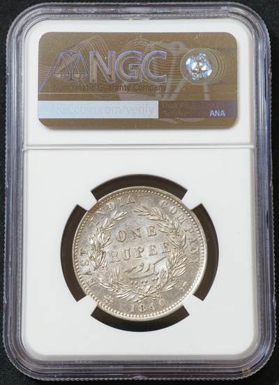 甄臻铺-世界币章拍卖（第60期），甄品场拍品征集中，送拍享返佣金等优惠多多 NGC-MS63 1840年英属印度小维卢比