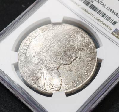 甄臻铺-世界币章拍卖（第60期），甄品场拍品征集中，送拍享返佣金等优惠多多 NGC-UNCD 1815年奥地利大奶妈银币早期版 HAFNER-36a米兰版 非常少见的早期品种