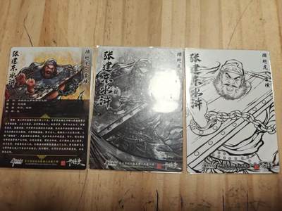 寸草不生 马年拍卖第三期 GOGOGO   张建东水浒 第二弹  原色 水墨 线稿 粗闪 一组 插翅虎 雷横