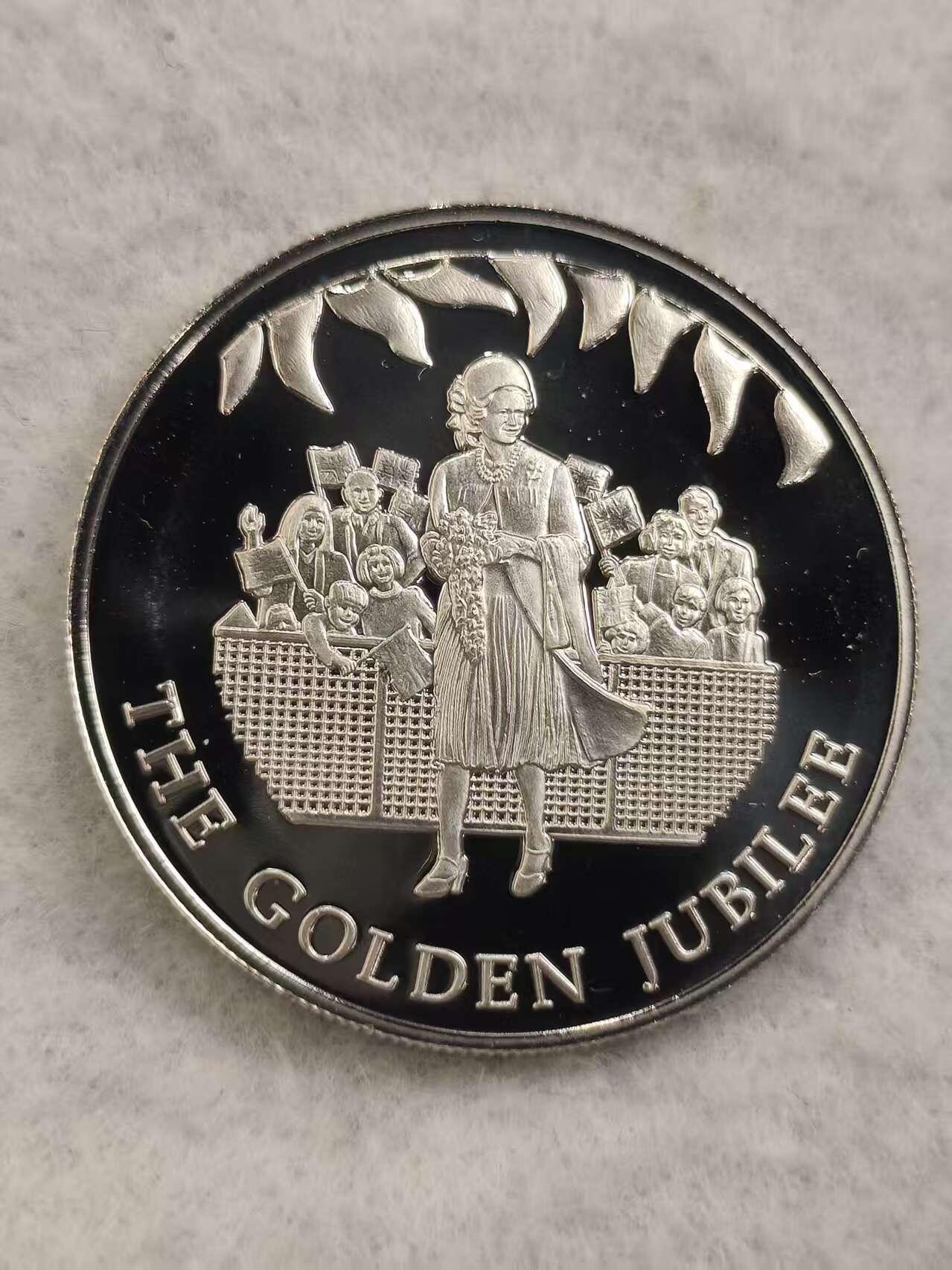 G&W世界散币，银币处理专场（第48场） 福克兰2002年50便士 伊丽莎白二世登基50周年  克朗型