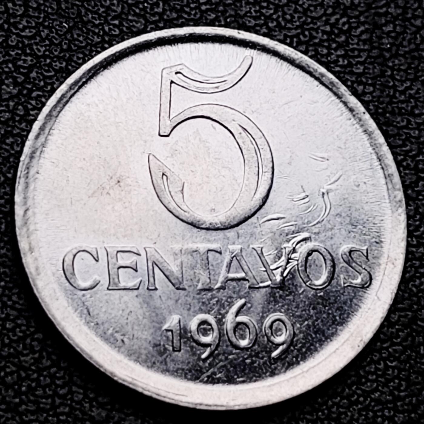 泉币菌-第227场-拍品多 请提前出价 1969 巴西5克鲁塞罗硬币 巴西女神