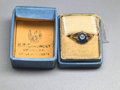 小驴勋章奖章收藏4月18日周六晚六点拍卖（珍爱和平，收藏战争，铭记历史，勿忘国耻，忠党爱国。有偿代拍，送拍规则在简介最后，参拍须阅读规则后再参拍，关系到运费包装发货时效真假辨别等关键信息，拍卖时不再发原图，看大图店主微信码在拍卖店铺介绍里或者找我要） 二战皇家空军10k金戒指，内打标，带原盒，港码11号