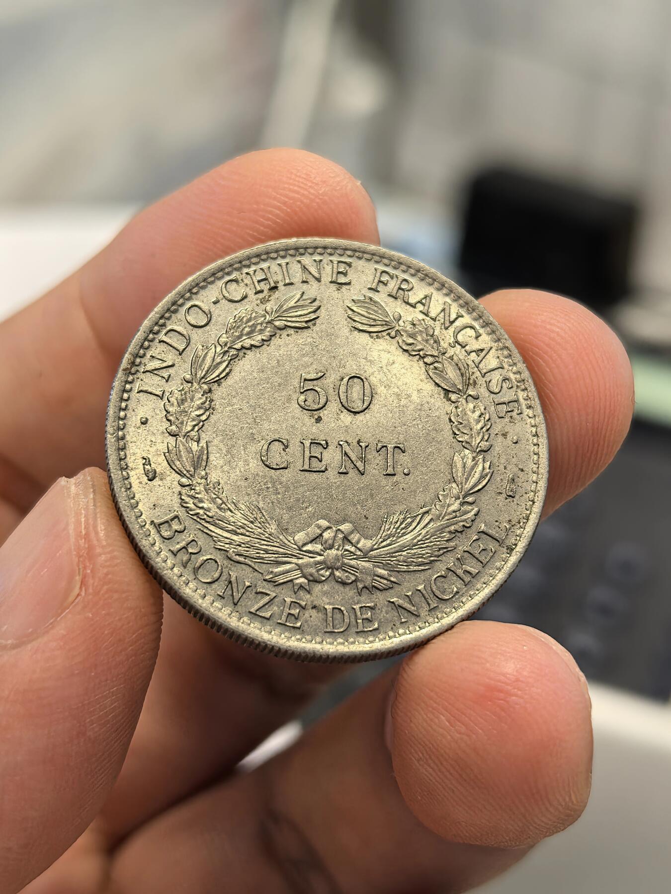 博洋堂世界钱币拍卖第168期（全场包邮） UNC法属印支1946年坐洋50分-1