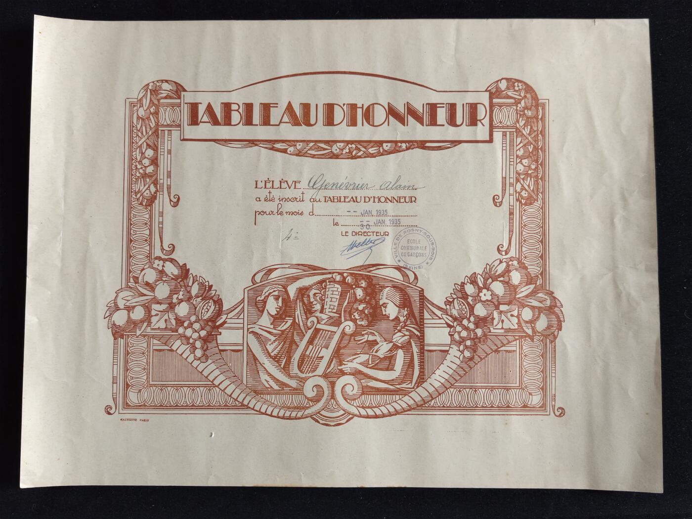 凯旋世界勋赏（第23期）（欢迎送拍）（对拍品有疑问请询问客服，不接受到手刀，出价默认拍品品相。请认真阅读拍卖规则！出价默认已认可！）（收到货请录制开箱视频，无视频概不处理问题。） 巴黎市光荣榜荣誉证书 