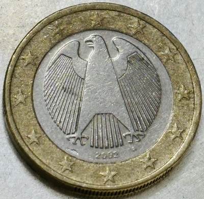 文馨钱币收藏第 300 场，银币，散币，小量德占比利时时期货币，长期接代拍业务 - 2002 年德国 1 欧元