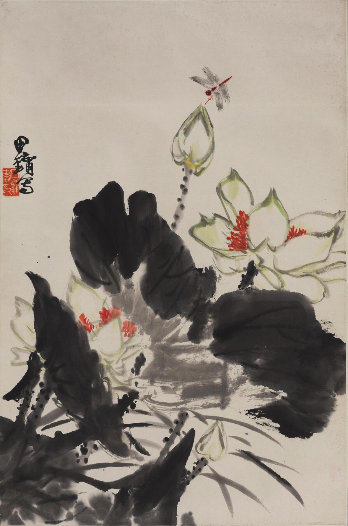 国有文物商店书画专场（六） 田镛 荷花蜻蜓