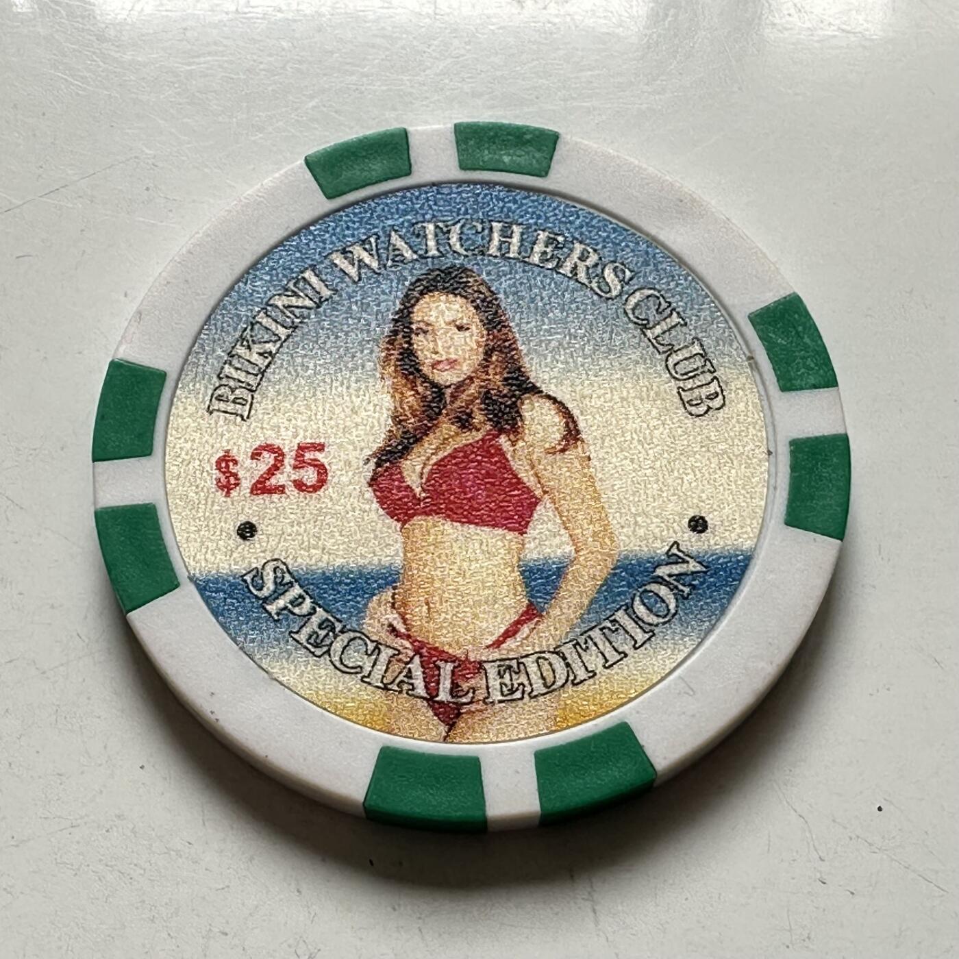 🌹外币初藏🌹🐯2026年第43场   每周二四六晚8️⃣点  世界硬币 美国赌场25美元比基尼筹码  40毫米