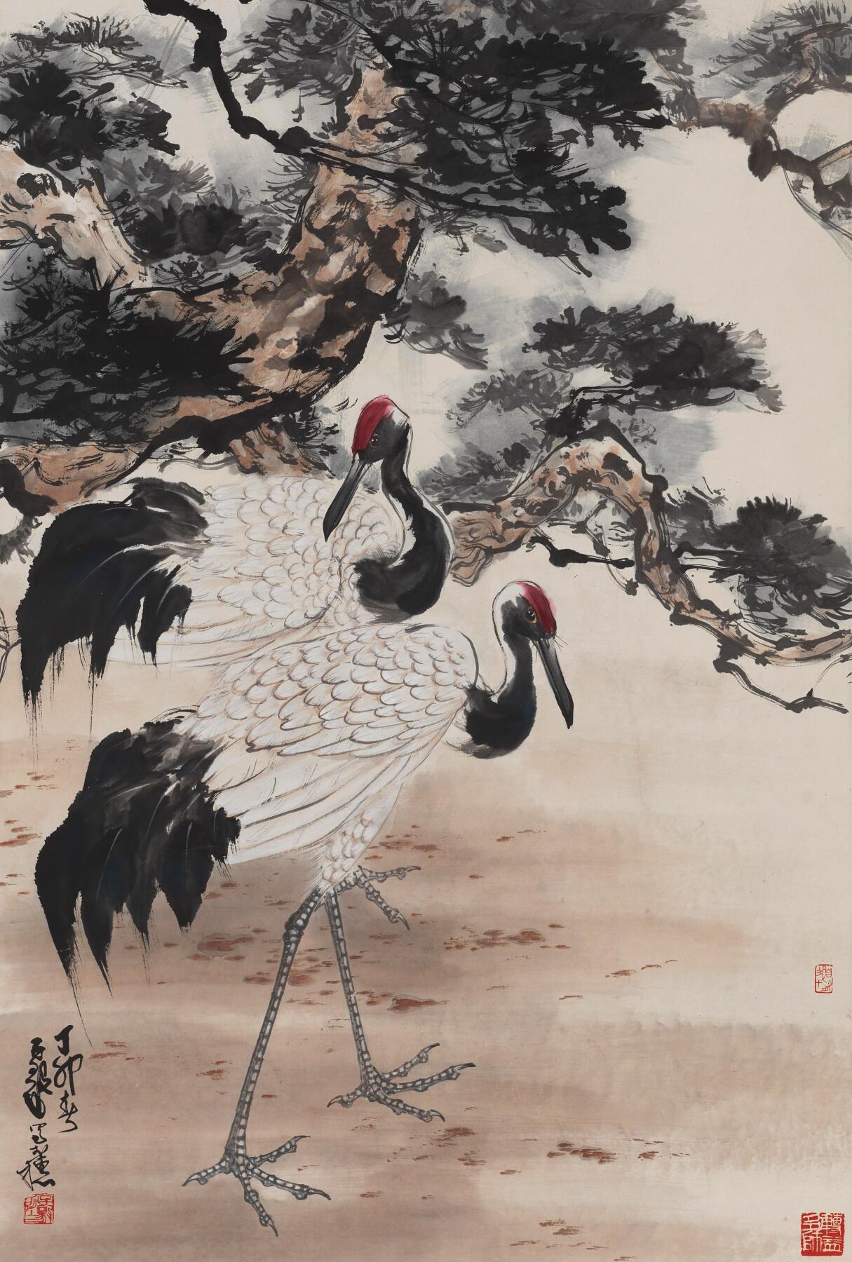 国有文物商店书画专场（六） 陈子毅 松鹤延年