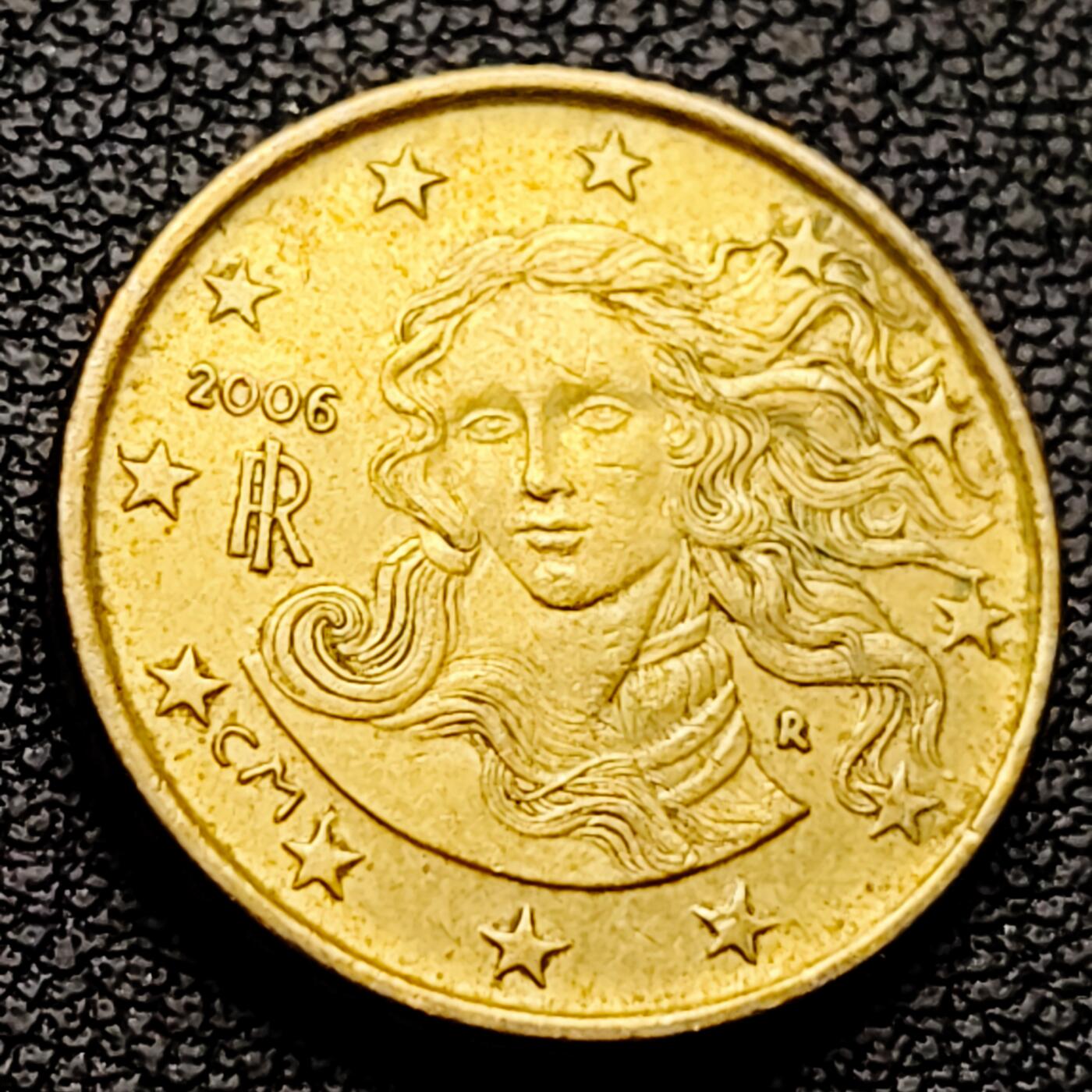 泉币菌-第227场-拍品多 请提前出价 欧元 意大利2006年10欧分铜币 女神维纳斯 19.75MM