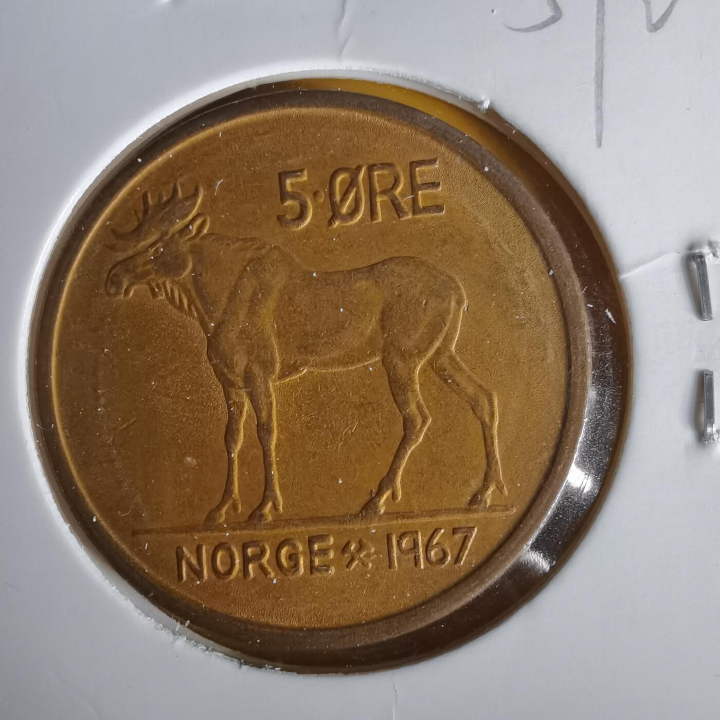 沼泽如烟--第1059场 挪威1967年5欧尔