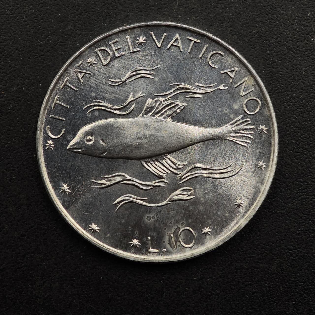 【淘币小摊】实时拍第八百九十二拍   散币场    每周一统一发货 梵蒂冈1975年10里拉铝币