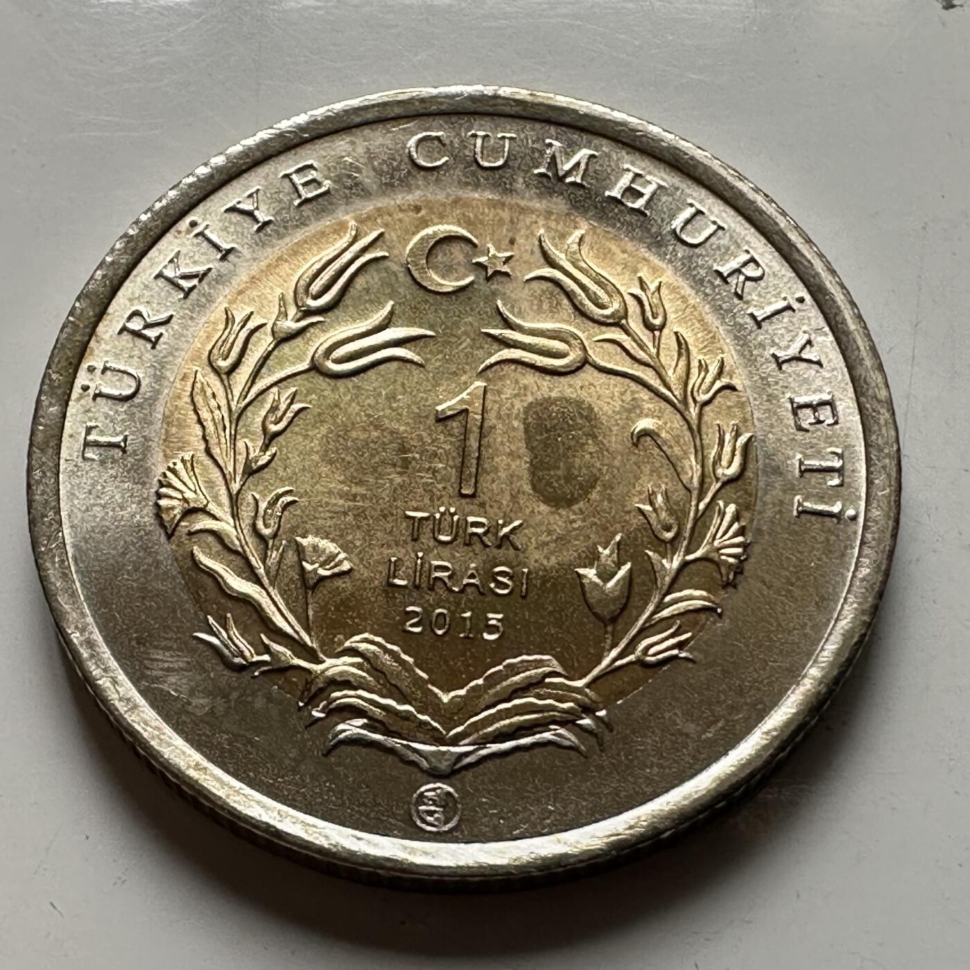 🌹外币初藏🌹🐯2026年第43场   每周二四六晚8️⃣点  世界硬币 土耳其 2015年 安纳托利亚野山羊 1里拉双色纪念币