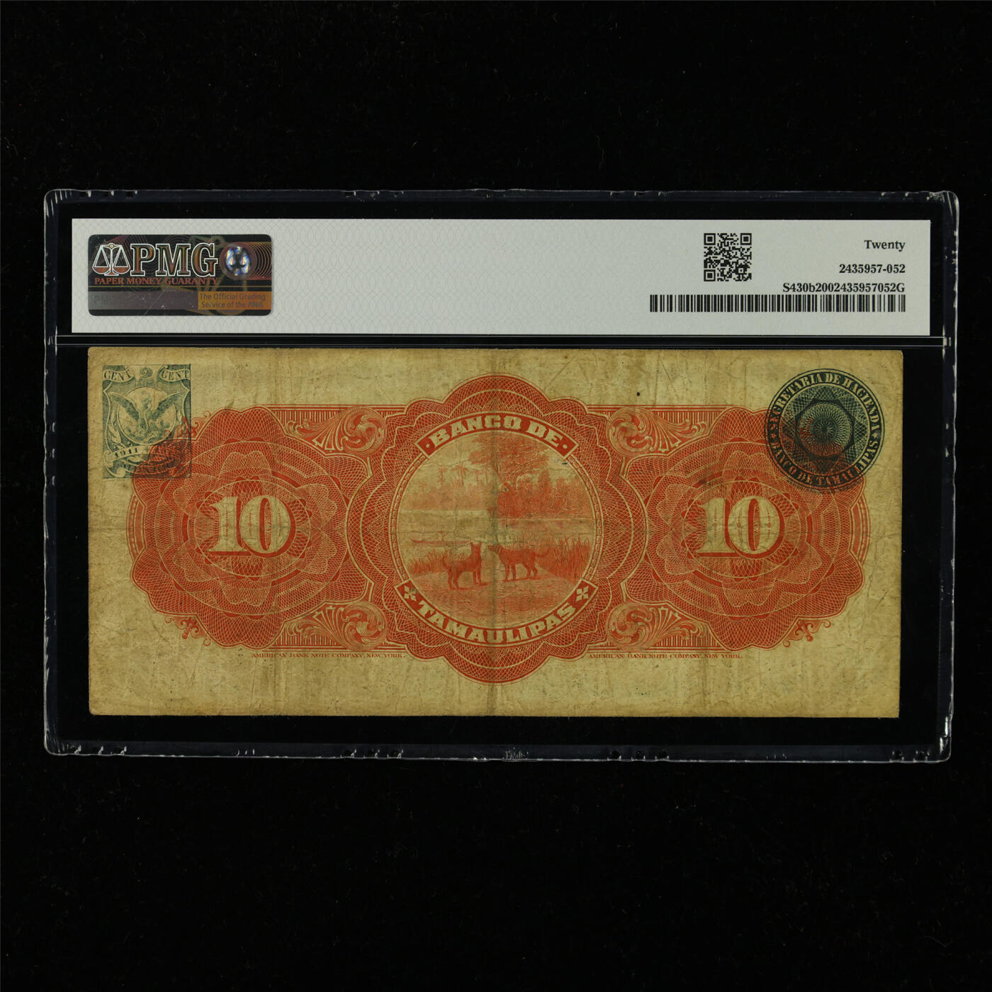 【亘邦集藏】第228期拍卖 1910-14年 墨西哥10比索 PMG 20 E 11042